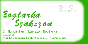 boglarka szakszon business card