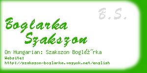 boglarka szakszon business card